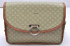 Authentic CELINE Macadam Blason Shoulder Cross Bag PVC Leather Beige 5191K