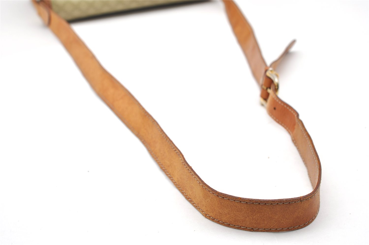 Authentic CELINE Macadam Blason Shoulder Cross Bag PVC Leather Beige 5191K