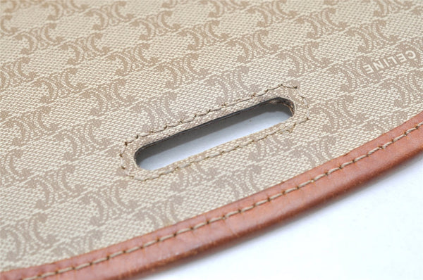 Authentic CELINE Macadam Blason Shoulder Cross Bag PVC Leather Beige 5191K