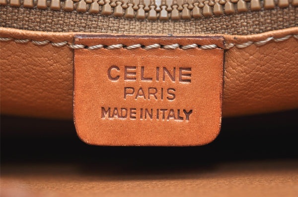 Authentic CELINE Macadam Blason Shoulder Cross Bag PVC Leather Beige 5191K
