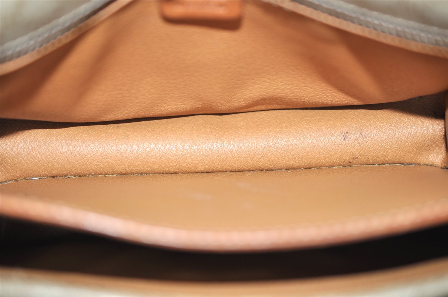 Authentic CELINE Macadam Blason Shoulder Cross Bag PVC Leather Beige 5191K