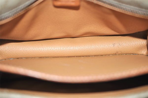 Authentic CELINE Macadam Blason Shoulder Cross Bag PVC Leather Beige 5191K