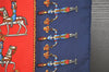 Authentic HERMES Carre 90 Scarf "LES ARTIFICIERS" Silk Navy 5193I