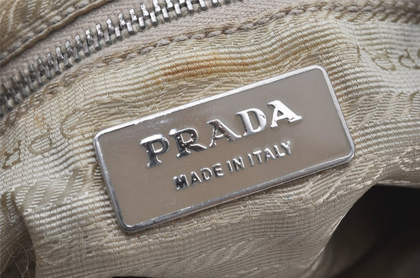 Authentic PRADA Vintage Nylon Tessuto Shoulder Hand Bag Purse Beige 5193K