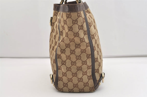 Authentic GUCCI Abbey Shoulder Tote Bag GG Canvas Leather 130739 Brown 5194J