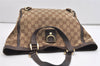Authentic GUCCI Abbey Shoulder Tote Bag GG Canvas Leather 130739 Brown 5194J