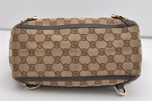 Authentic GUCCI Abbey Shoulder Tote Bag GG Canvas Leather 130739 Brown 5194J