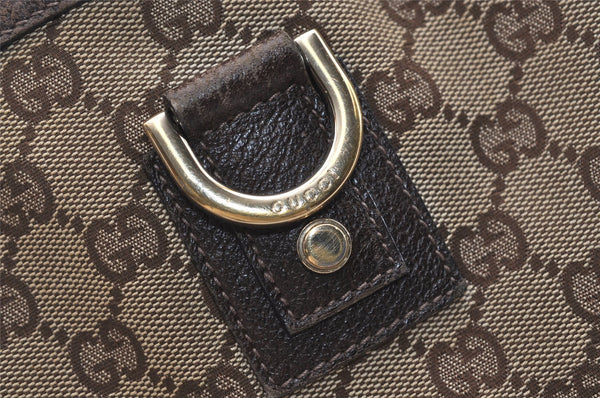 Authentic GUCCI Abbey Shoulder Tote Bag GG Canvas Leather 130739 Brown 5194J