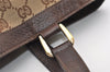 Authentic GUCCI Abbey Shoulder Tote Bag GG Canvas Leather 130739 Brown 5194J
