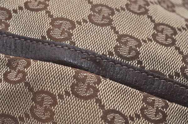 Authentic GUCCI Abbey Shoulder Tote Bag GG Canvas Leather 130739 Brown 5194J