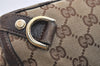 Authentic GUCCI Abbey Shoulder Tote Bag GG Canvas Leather 130739 Brown 5194J