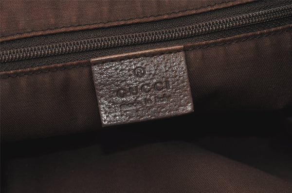 Authentic GUCCI Abbey Shoulder Tote Bag GG Canvas Leather 130739 Brown 5194J