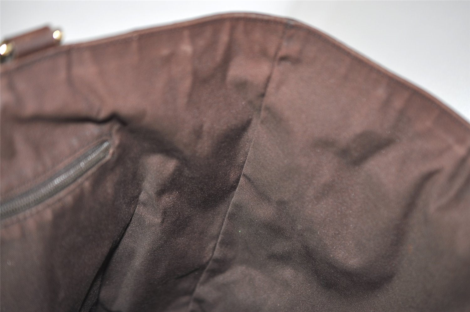 Authentic GUCCI Abbey Shoulder Tote Bag GG Canvas Leather 130739 Brown 5194J