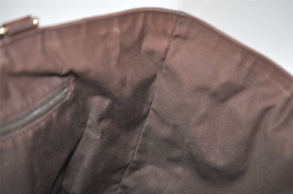 Authentic GUCCI Abbey Shoulder Tote Bag GG Canvas Leather 130739 Brown 5194J