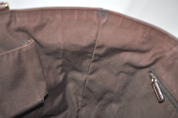 Authentic GUCCI Abbey Shoulder Tote Bag GG Canvas Leather 130739 Brown 5194J