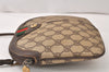 Authentic GUCCI Web Sherry Line Shoulder Bag GG PVC Leather Brown Junk 5195K