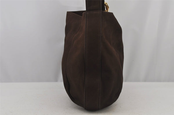 Authentic GUCCI Horse Buckle Shoulder Tote Bag Leather 296880 Brown 5196J