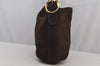 Authentic GUCCI Horse Buckle Shoulder Tote Bag Leather 296880 Brown 5196J