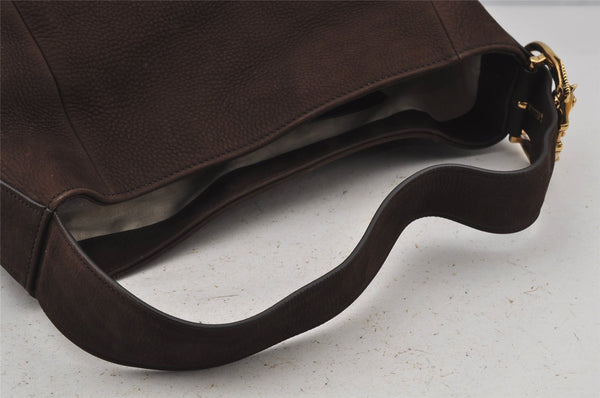 Authentic GUCCI Horse Buckle Shoulder Tote Bag Leather 296880 Brown 5196J