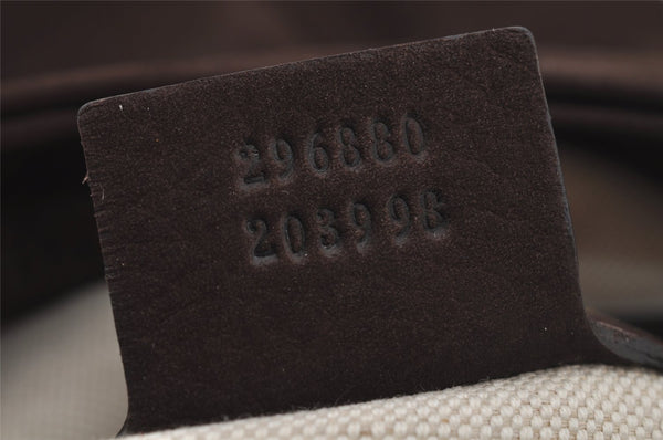 Authentic GUCCI Horse Buckle Shoulder Tote Bag Leather 296880 Brown 5196J