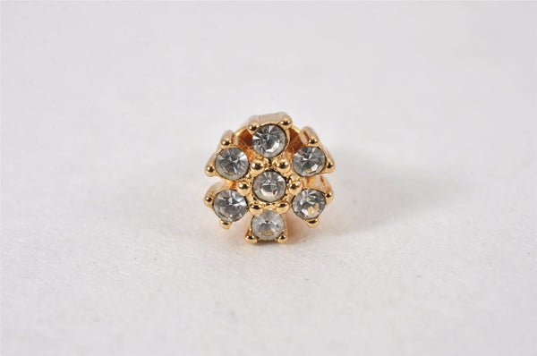 Authentic Christian Dior Vintage Earrings Rhinestone Gold Tone CD 5196K
