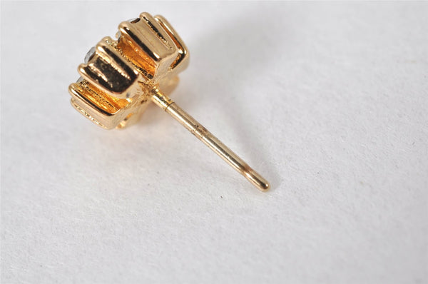 Authentic Christian Dior Vintage Earrings Rhinestone Gold Tone CD 5196K