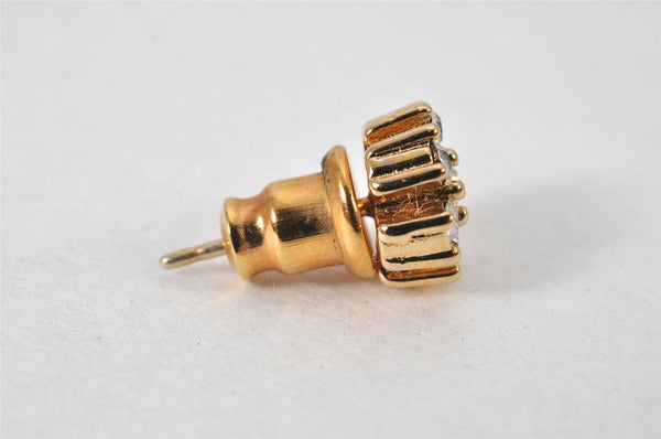 Authentic Christian Dior Vintage Earrings Rhinestone Gold Tone CD 5196K