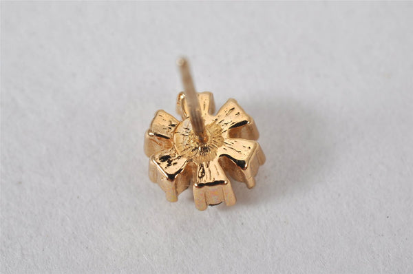 Authentic Christian Dior Vintage Earrings Rhinestone Gold Tone CD 5196K