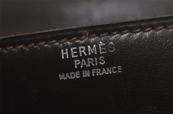 Authentic HERMES Kilius Clutch Hand Bag Purse Leather Brown 5198J