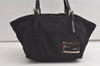 Authentic FENDI Vintage Hand Bag Purse Jersey Leather Black 5198K