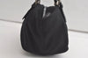 Authentic FENDI Vintage Hand Bag Purse Jersey Leather Black 5198K