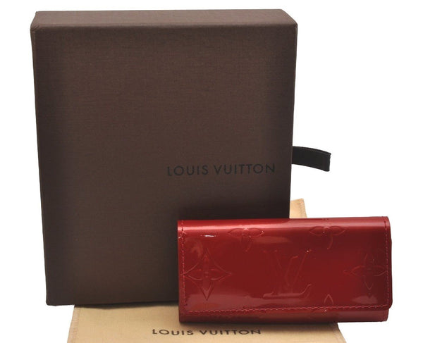 Auth Louis Vuitton Vernis Multicles 4 Four Hooks Key Case M91976 Red Box 5199J
