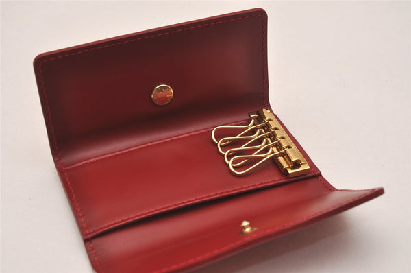 Auth Louis Vuitton Vernis Multicles 4 Four Hooks Key Case M91976 Red Box 5199J