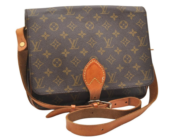 Authentic Louis Vuitton Monogram Cartouchiere GM Shoulder Bag Old Model 5199K