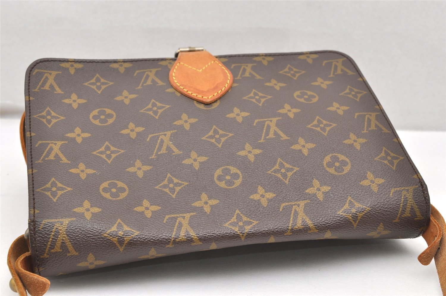 Authentic Louis Vuitton Monogram Cartouchiere GM Shoulder Bag Old Model 5199K