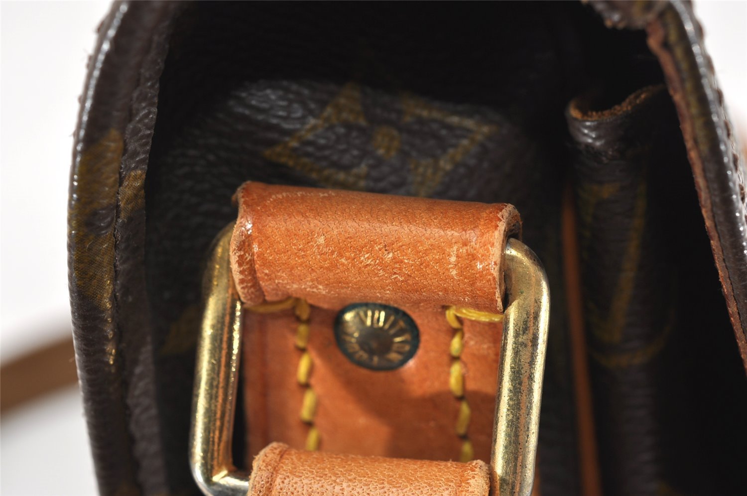 Authentic Louis Vuitton Monogram Cartouchiere GM Shoulder Bag Old Model 5199K