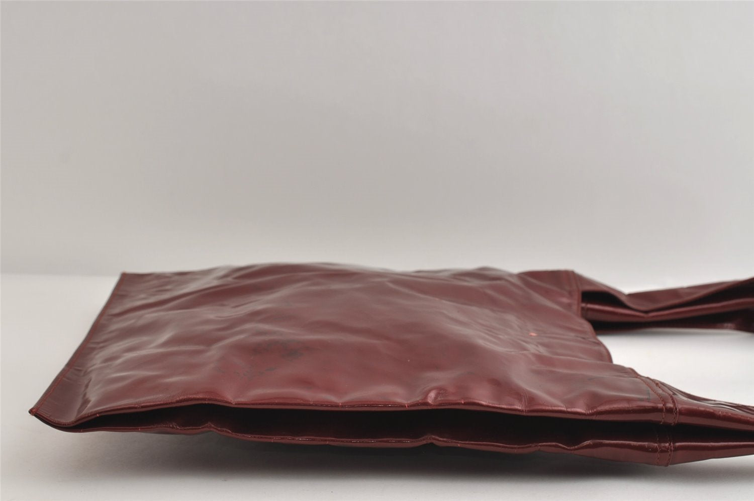 Authentic GUCCI Vintage Shoulder Tote Bag Enamel Bordeaux Red 5200I