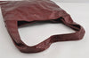 Authentic GUCCI Vintage Shoulder Tote Bag Enamel Bordeaux Red 5200I