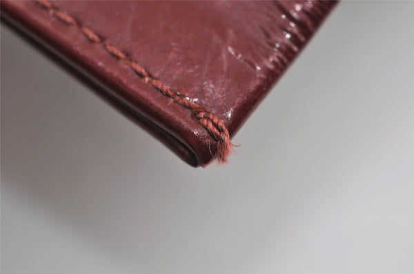 Authentic GUCCI Vintage Shoulder Tote Bag Enamel Bordeaux Red 5200I