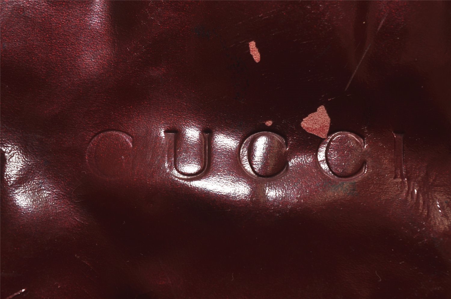 Authentic GUCCI Vintage Shoulder Tote Bag Enamel Bordeaux Red 5200I