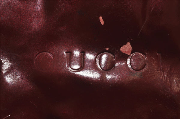 Authentic GUCCI Vintage Shoulder Tote Bag Enamel Bordeaux Red 5200I