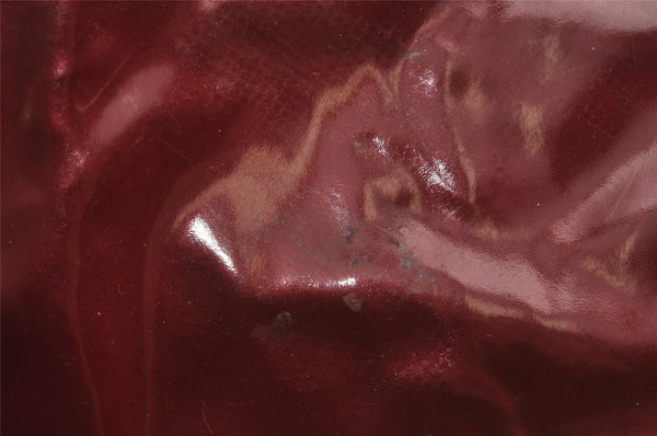 Authentic GUCCI Vintage Shoulder Tote Bag Enamel Bordeaux Red 5200I