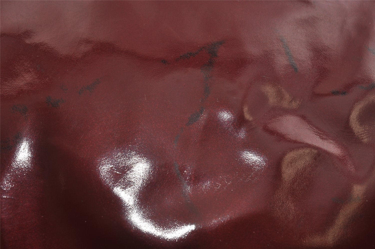 Authentic GUCCI Vintage Shoulder Tote Bag Enamel Bordeaux Red 5200I