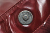 Authentic GUCCI Vintage Shoulder Tote Bag Enamel Bordeaux Red 5200I