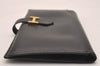 Authentic HERMES Bearn Classic Vintage Leather Long Wallet Purse Black 5200J