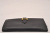 Authentic HERMES Bearn Classic Vintage Leather Long Wallet Purse Black 5200J