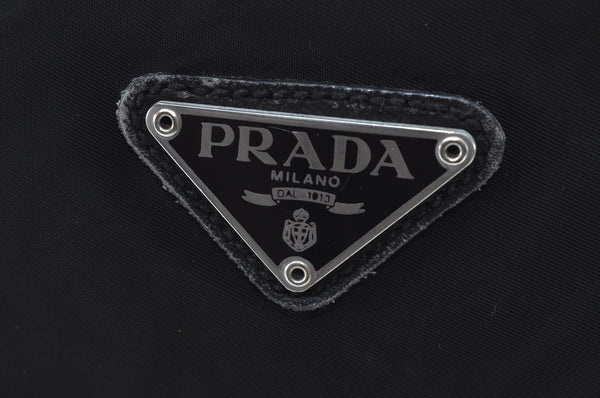 Authentic PRADA Nylon Tessuto Saffiano Leather Shoulder Cross Bag Black 5201H