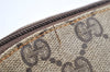 Authentic GUCCI Vintage Pouch Purse GG PVC Leather Brown Junk 5201I