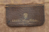 Authentic GUCCI Vintage Pouch Purse GG PVC Leather Brown Junk 5201I