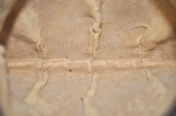 Authentic GUCCI Vintage Pouch Purse GG PVC Leather Brown Junk 5201I